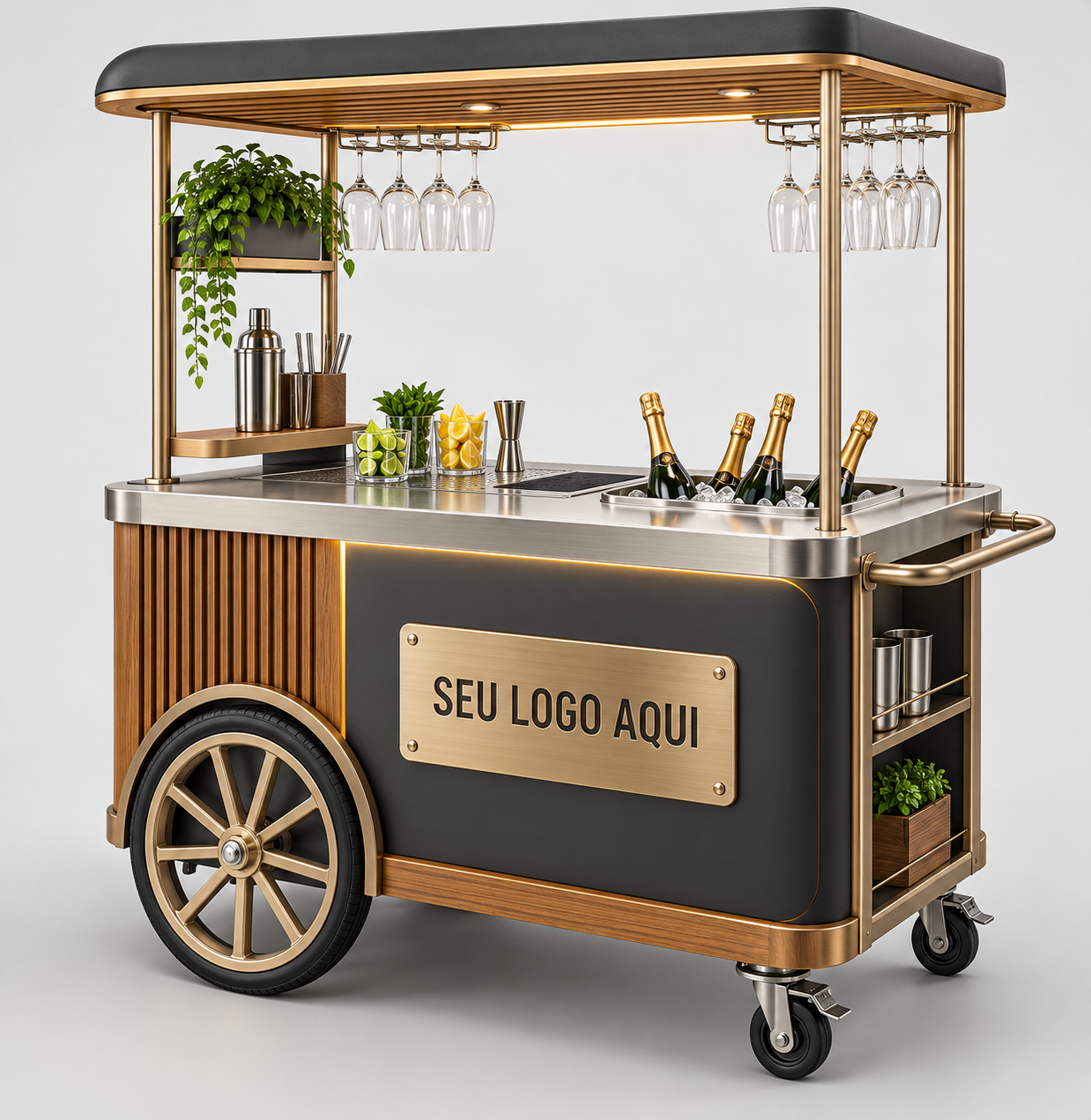 Carrinho para bebidas e eventos