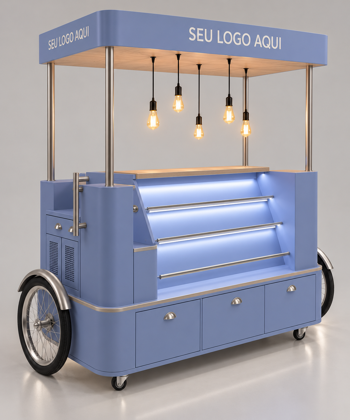 Carrinho para exposição e vendas